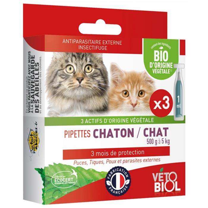 Protege Le Chaton A Partir De 8 Semaines Et Le Chat Des Parasites Externes Cdiscount