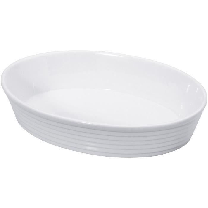 KUCHENPROFI Plat à four ovale en Porcelaine - 30 cm - Blanc