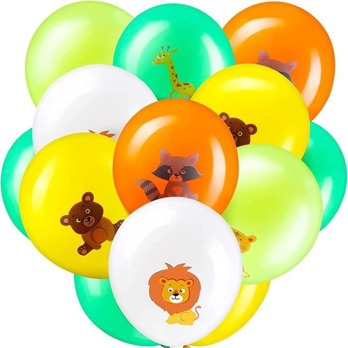 Lot De 35 Ballons En Latex Avec Animaux De La Jungle - 30,5 Cm - Pour ...