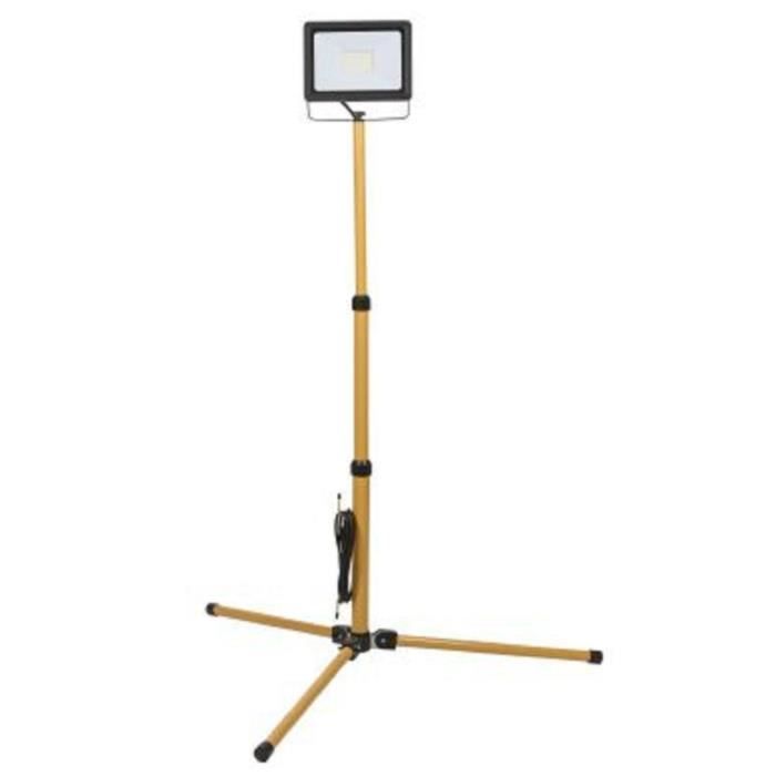 Projecteur LED Sur Trépied Réglable - 84 LEDs - Portable Rechargeable - Pour Jardin, Camping, Travaux