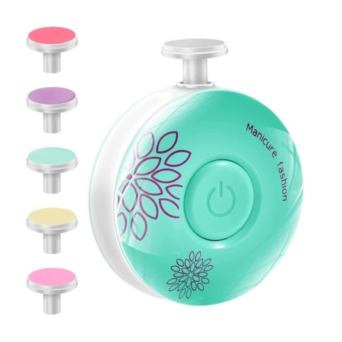 Lime à ongles électrique pour bébé avec six têtes de broyage