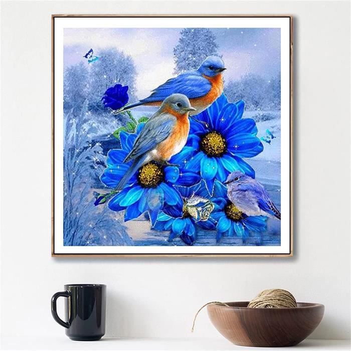 Kit Diamant Painting Fleur 30x40 Cm - DIY Broderie Strass 5D - Décoration Murale Loisir Créatif Adulte