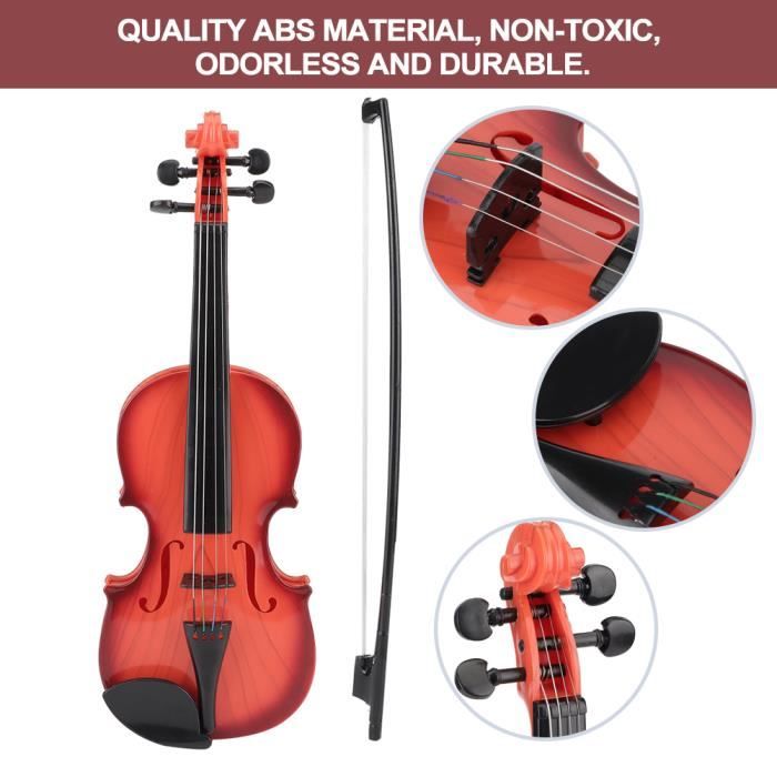 Violon Jouet Pour Enfants - Corde Réglable, Matériau ABS - Initiation à La Musique, Développe L'intérêt Musical - Couleur Brun Clair