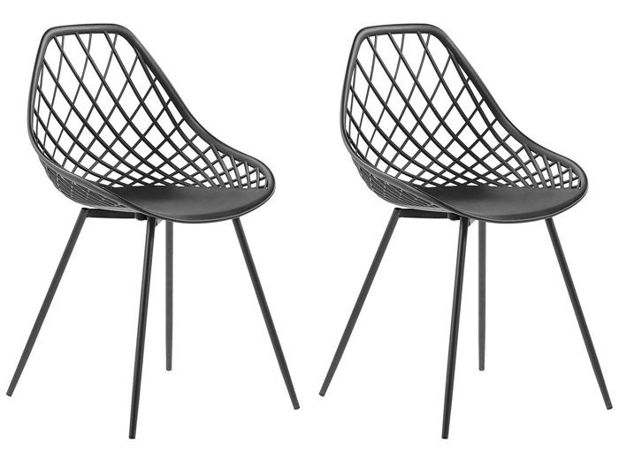 Lot de 2 chaises de salle à manger noires CANTON