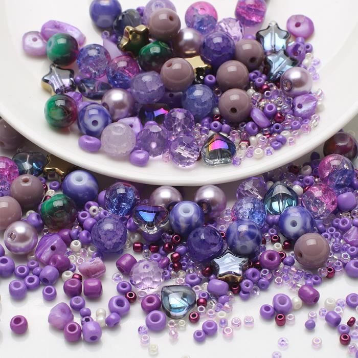 Perles rondes de riz de 8MM, couleur mixte, cristal violet, couleur contrastée, accessoires de bracelet, bijoux à bricoler soi-même