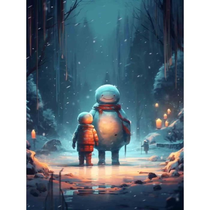 Kit DIY Peinture Diamant 5D Père Noël Et Sapin | 30x40 Cm Avec Strass Ronds Et Outils Pour Décoration Maison