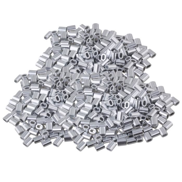 Embouts de câble ovales en aluminium 600Pieces manchons de boucle de ...