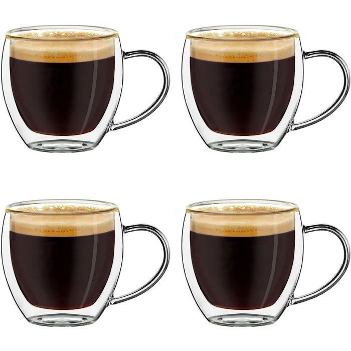 Set de 6 tasses à café/ thé en verre vintage
