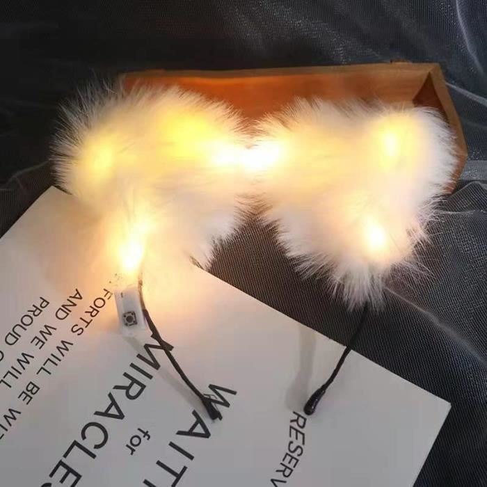 Serre-tête LED Oreilles De Lapin Dansantes – Peluche Lumineuse Rose – 3 Modes Clignotants – Piles Incluses – Cadeau Fête Et Carnaval