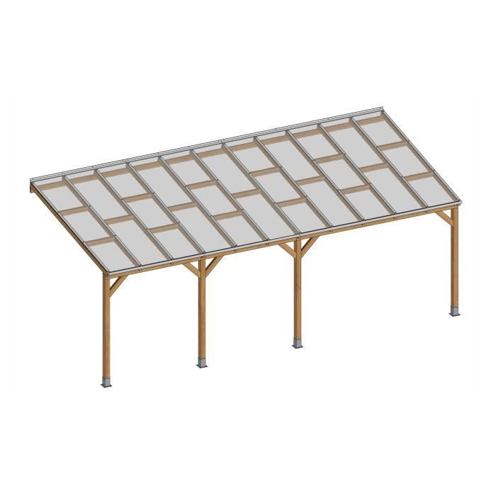 CHALET & JARDIN Pergola bois avec toit 3x6,8m