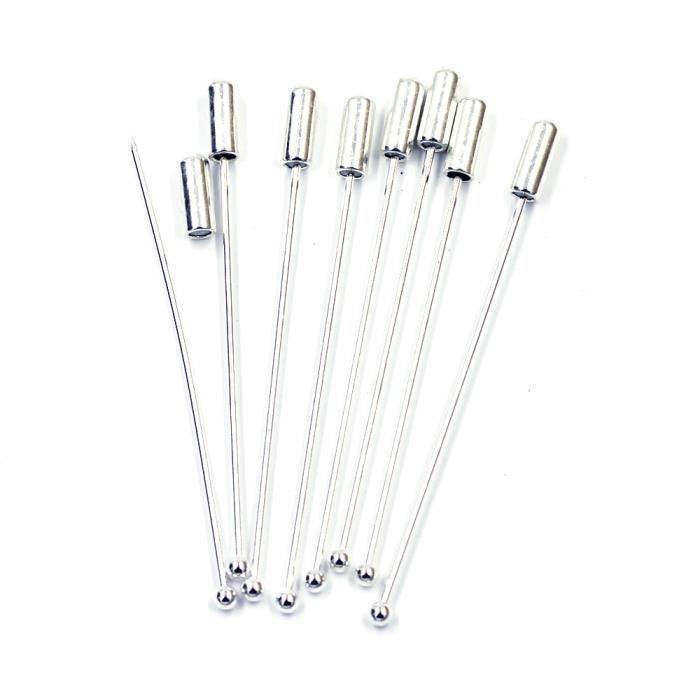 TEHAUX 300 Pièces Broches Épingles Vides Avec Embrayage Nickel - Accessoires Bijoux Et Artisanat