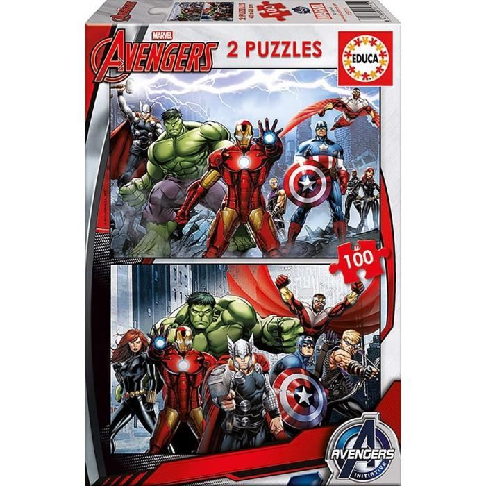 Puzzle Enfant - Avengers - 2 X 100 Pieces - Educa Collection Super Heros  Marvell Iron Man Thor Hulk Falcon Captain America - Cdiscount Jeux - Jouets