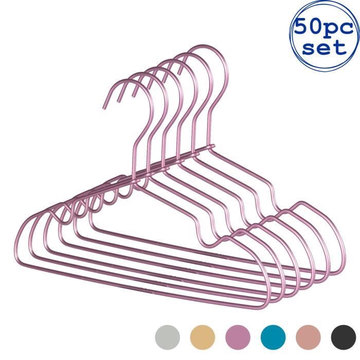 Lot De 25 Cintres Enfant Colorés (Violet/Rose) - Plastique Solide, Multi-Crochets - Armoire Pratique