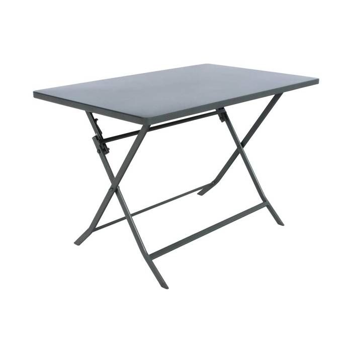 Table de jardin pliante rectangulaire Greensboro graphite 4 places en métal - Hespéride Table de jardin pliante rectangulaire Greensboro graphite 4 places en métal - Hespéride
