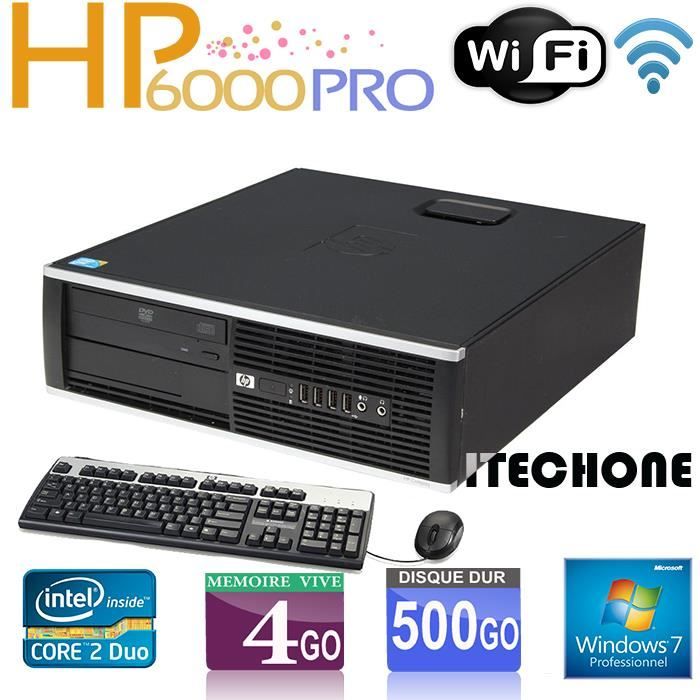 Top achat PC Portable HP 6000 Pro - Core 2 Duo  3,0 GHz - Ram 4Go - DISQUE DUR 500Go - WIFI + Clavier + Souris pas cher