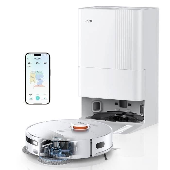 JONR P20 Pro-Aspirateur Robot 9000Paavec Automatique StationÉvitement dObstaclesNettoyage Adaptatif des Bords Contrôle APP - Jonr