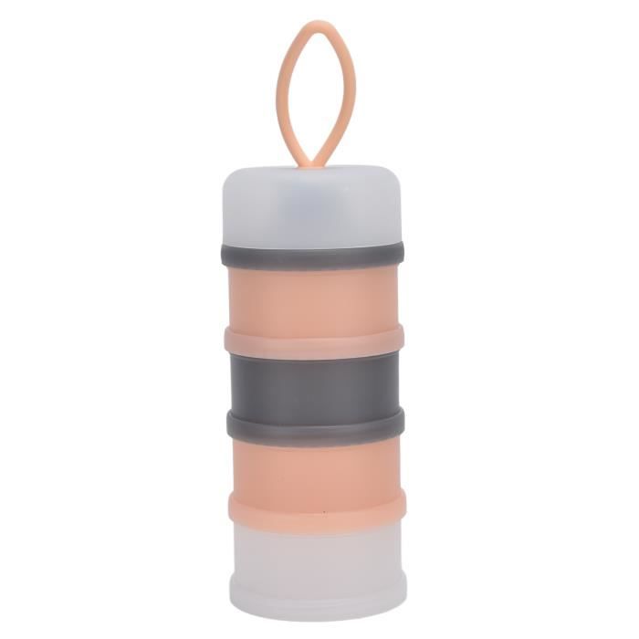Distributeur Lait En Poudre Bébé 4 Compartiments Empilables – Grande Capacité 240g, Étanchéité Parfaite, Ouverture Latérale Pratique