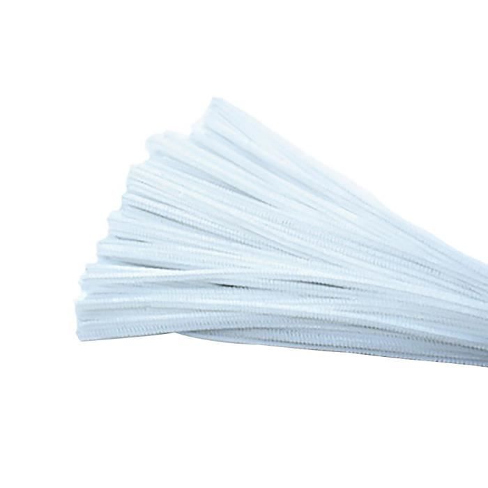 Lot De 100 Cure-Pipes Blancs - 30 Cm, Pour Bricolage, Déco, Artisanat Enfant