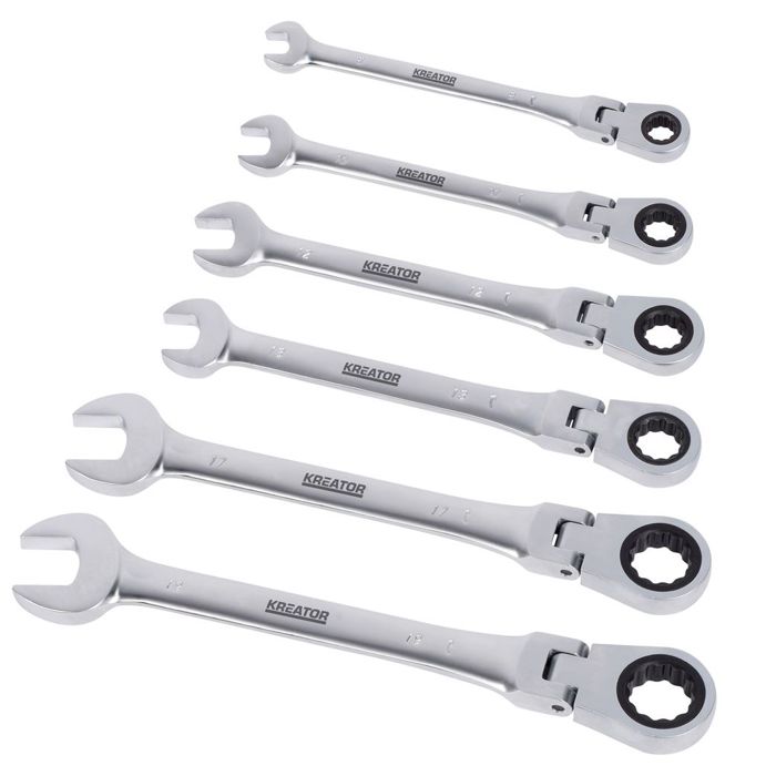 25396 Hi-Torq Jeu De 7 Métriques à Cliquet Articulées Et Clés Plates