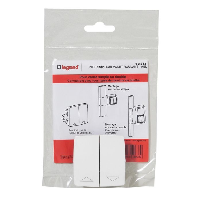 Manette Double Doigt Legrand Diplomat – Pour Volet Roulant, Blanc