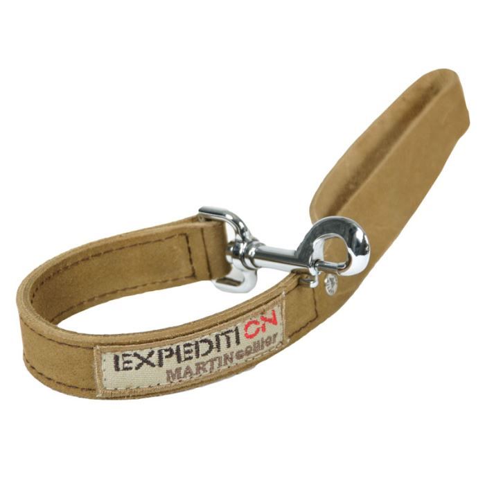 Laisse pour chien - cuir beige - Exp