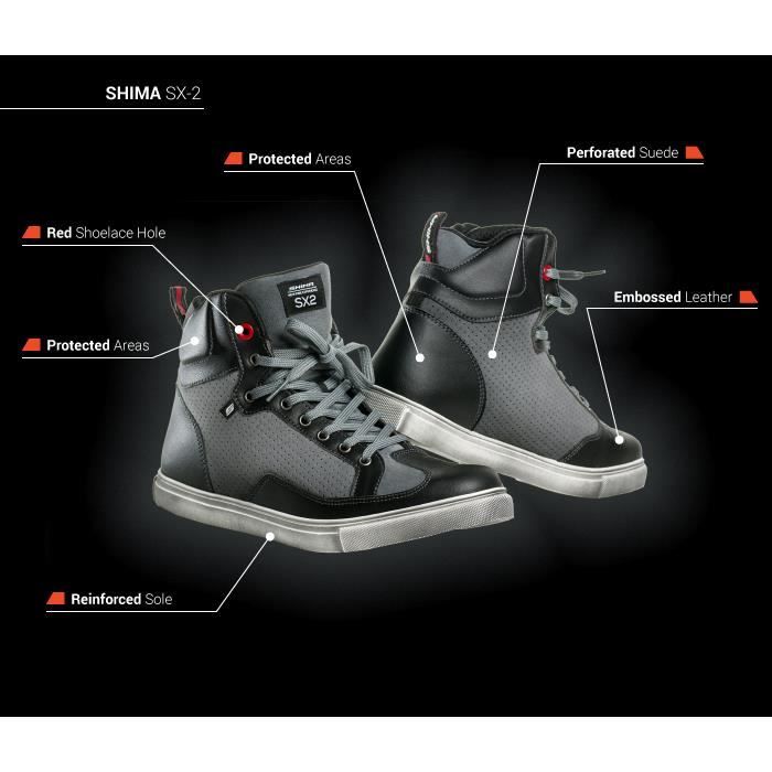 Shima SX-2, Chaussures Moto D'été Retro Classique Style Urbain Protecteur (41-46), Marron