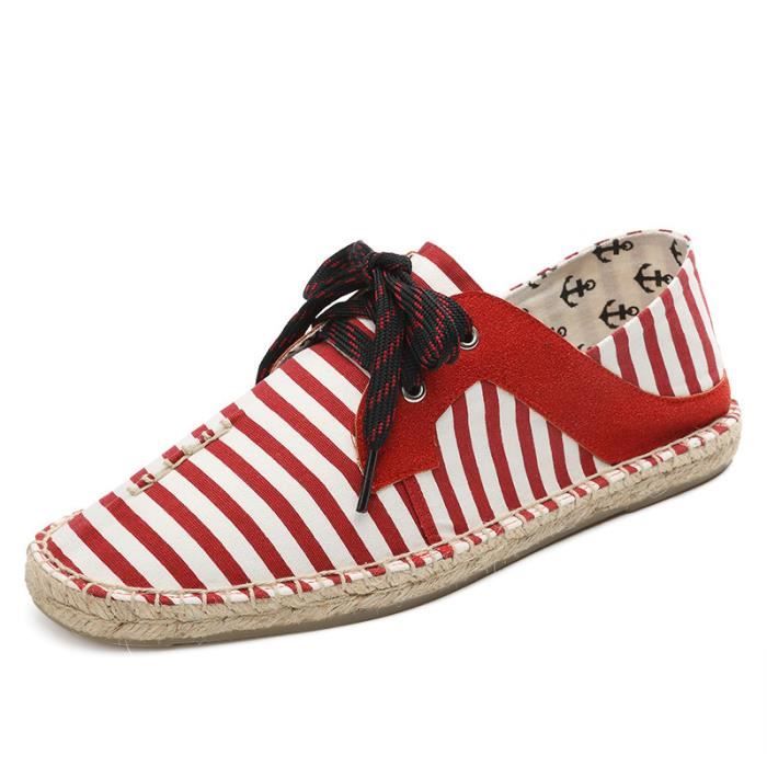 Espadrilles Homme Alexis Leroy Carreaux II - Toile, Semelle Caoutchouc, Style Décontracté été