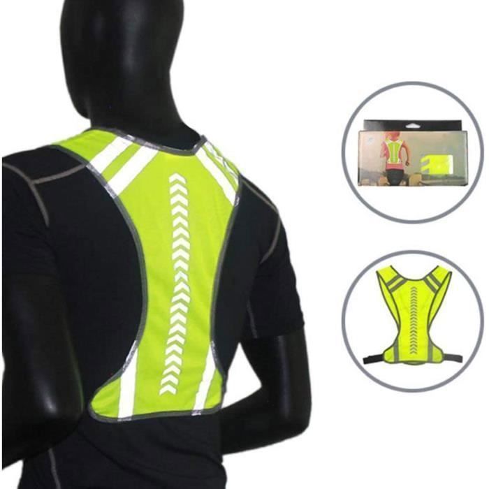 Gilet Réfléchissant GOGO - Haute Visibilité - Pour Course, Vélo, Marche - Taille M (Vert/Orange)