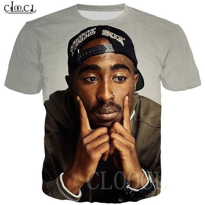 T-shirt imprimé bricolage,T-shirt homme et femme rappeur, Tee hauts Shirt imprimé en 3D, Tupac, Amaru, Shakur, Hip Hop, pull surdim