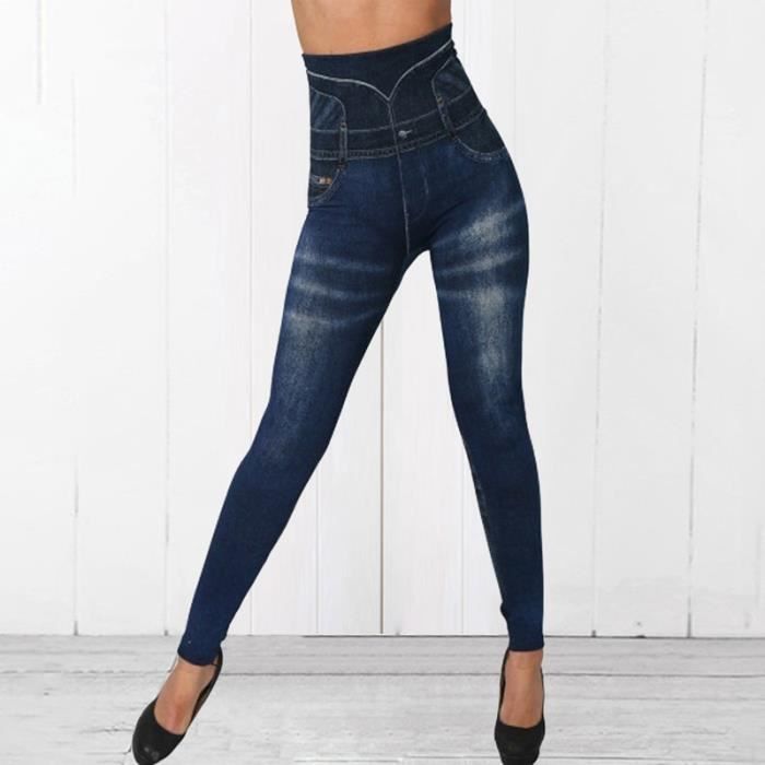 Femmes taille élastique Denim Jeans décontracté taille haute pantalon femme  mince maigre crayon jean extensible grande taille