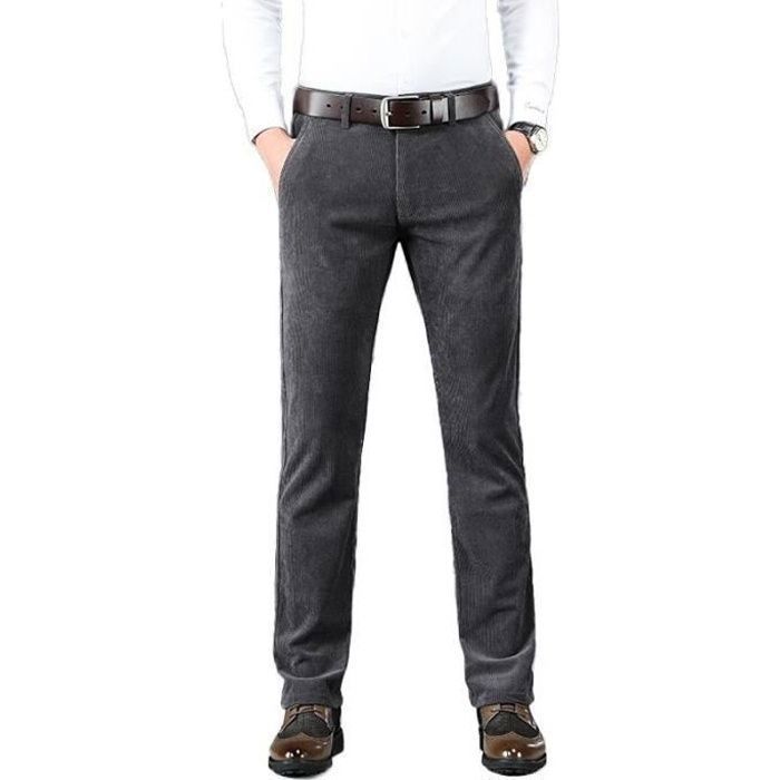 Homme Pantalon uni Slim fit en velours côtelé Four Ten Beige