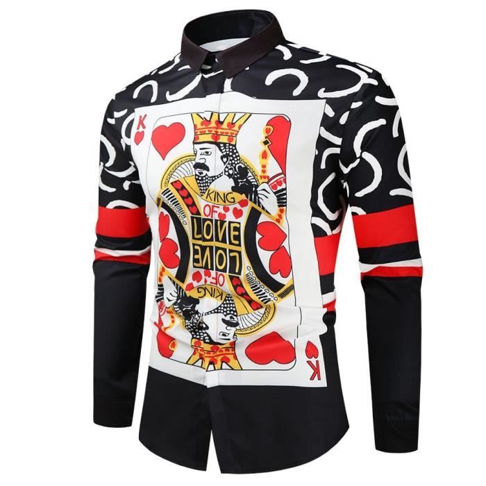 LucMatton Chemise Hipster Manches Longues Imprimé Léopard - Style Rock Club
