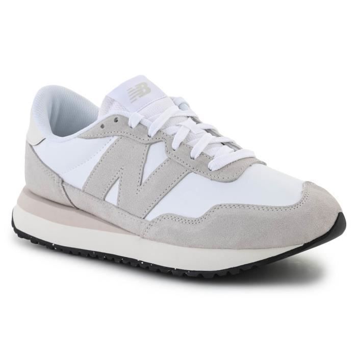 Chaussures Homme New Balance 237 Blanc,Gris - Dessus Textile - Lacets