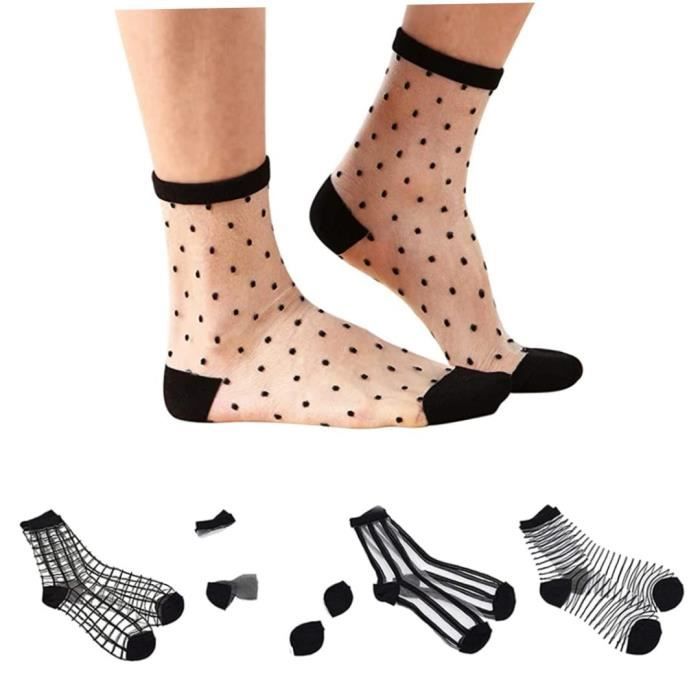 Lot De 6 Paires De Chaussettes Hommes NEOFAN - Noir Transparent, Nylon, Taille 39-46