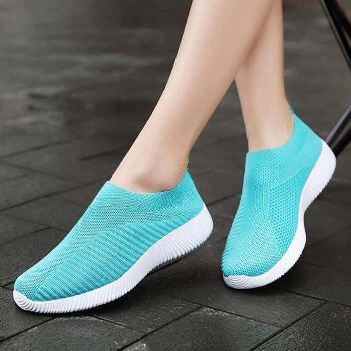 Shownicer Basket Femme D'été Baskets À Enfiler En Mesh Sneaker Chaussures Orthopédiques Légères Chaussures De Course Marche À Plateforme Souple Casual Sneakers A Gris 35 EU