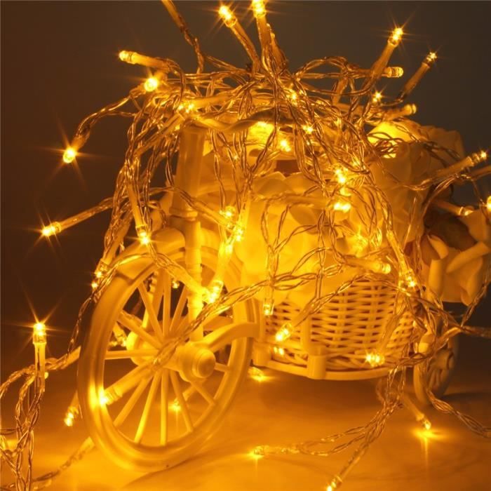 U 200 LED 20m Lumière de décoration pour Noël Fête Mariage 220V Jaune