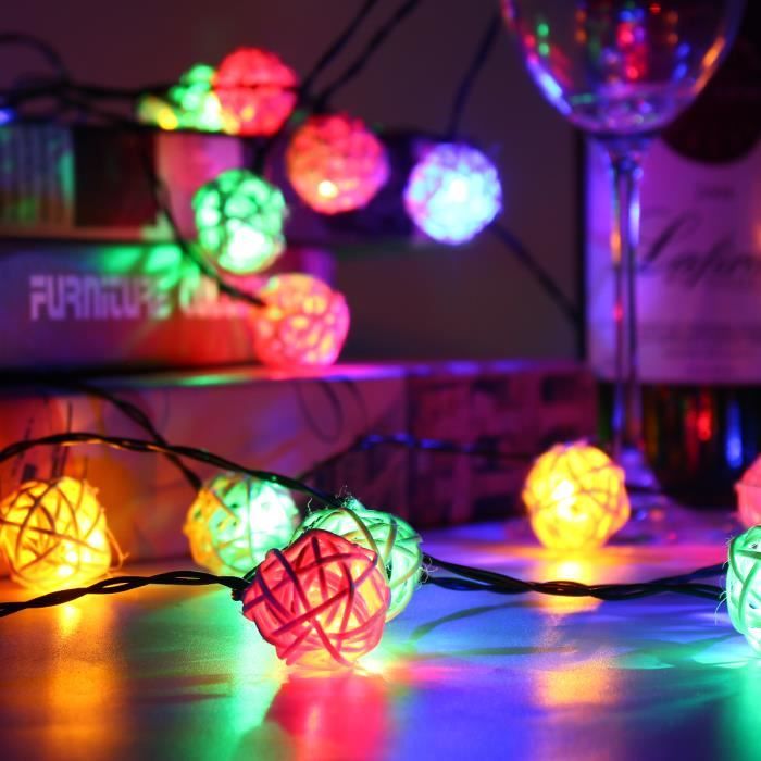 Guirlande lumineuse boule intérieur 3m 20LED décoration fête chambre  recharger prise de ronde - Cdiscount Maison