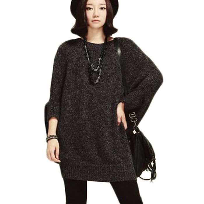 Pull Femme Décontracté Tunique Longue - Léger, Doux, Avec Côtes Verticales - Manches Longues, Idéal Automne/hiver - Coupe élégante Et Polyvalente
