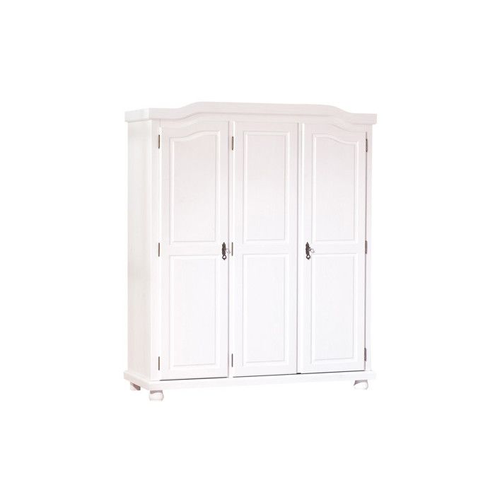 Armoire en Bois 3 Portes Cardaillac 150cm Blanc Armoire en Bois 3 Portes Cardaillac 150cm Blanc