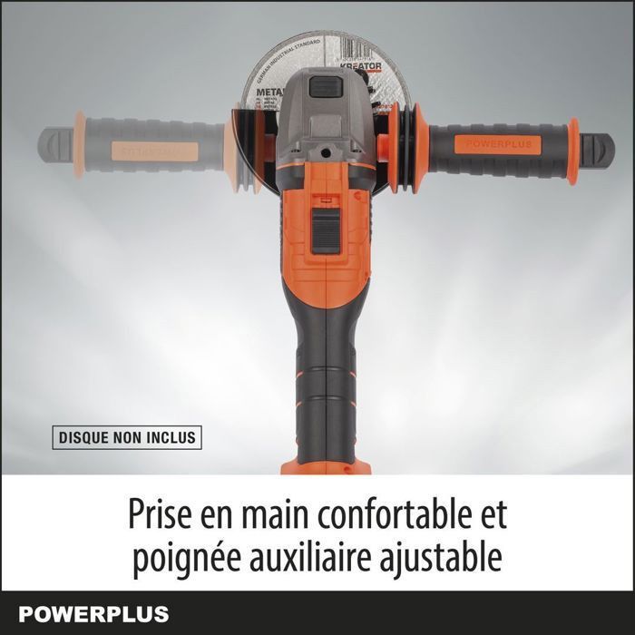 Meuleuse d'angle sans fil 40V 125mm BRUSHLESS - DUAL POWER POWDP35170 - Brique/Parpaing - Intensif l