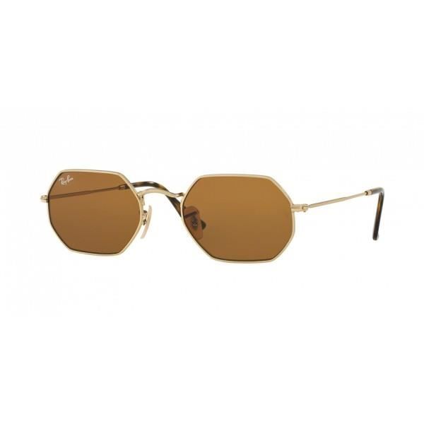 Ray Ban Octagonal Flat Lenses RB3556N 001 33 Achat Vente lunettes de soleil Mixte Adulte Dore Cdiscount