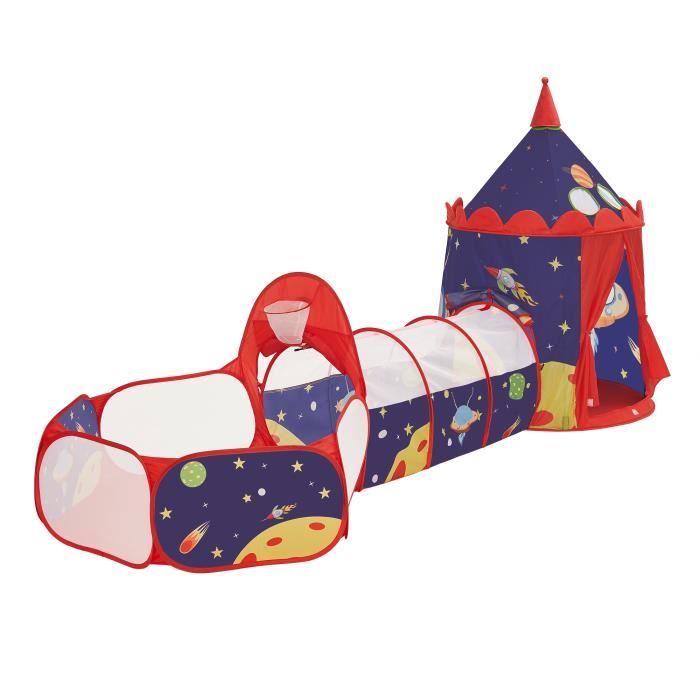 SONGMICS Aire De Jeux Princesse Licorne 3-en-1 - Tente, Tunnel, Piscine à Balles (Balles Non Incluses) Rose