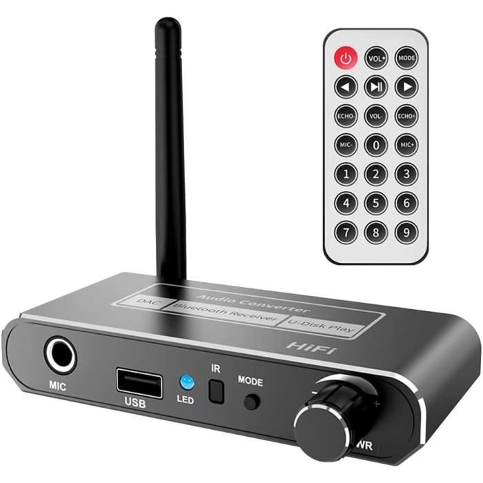 Récepteur Audio HIFI Bluetooth 5.2, convertisseur Coaxial numérique-analogique DAC stéréo sans fil, adaptateur AUX RCA 3.5mm