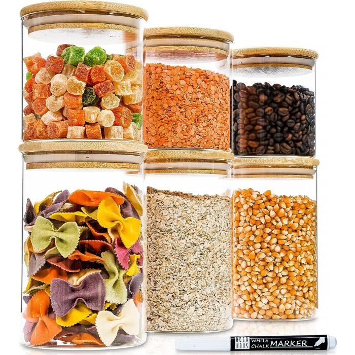 Set Bocaux En Verre Hermétique[4 X 1200 Ml]-Bocaux Verre Avec