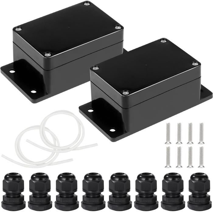 Boîtier De Jonction électrique étanche IP67 - Dimensions 35x25x15 Cm - ABS Et Acier Inox - Pour Usage Extérieur Ou Industriel