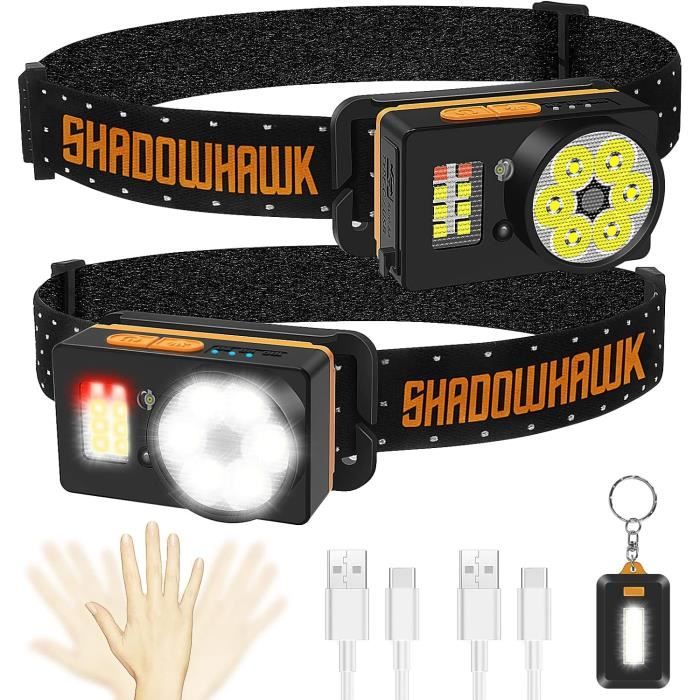 Lampe Torche Shadowhawk 30000 Lumens – Rechargeable USB, étanche IP65, Zoom – Noir
