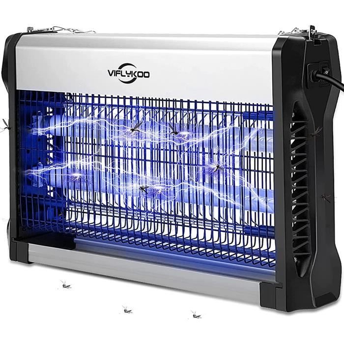 Lampe Anti Moustique 2500V 20W - Piège à Insectes Intérieur Avec LED UV - Efficace Jusqu'à 80m²