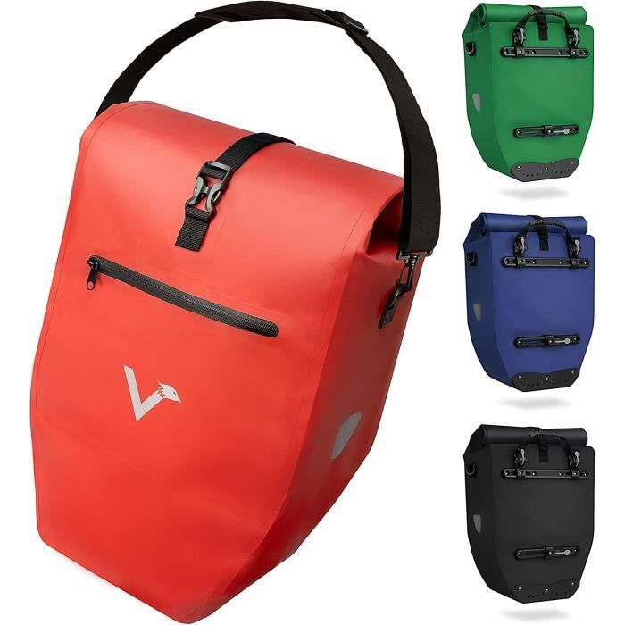 Valkental Grande Sacoche De Porte-Bagages Étanché 28L - Sac Vélo Avec Réflecteurs