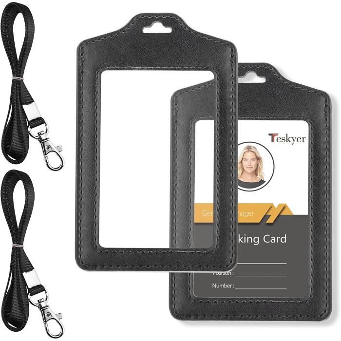 Porte-Badges Rétractables Avec Mousqueton - Lot De 2, Renforcés, Pour Carte D'Identité, Badge, Clés