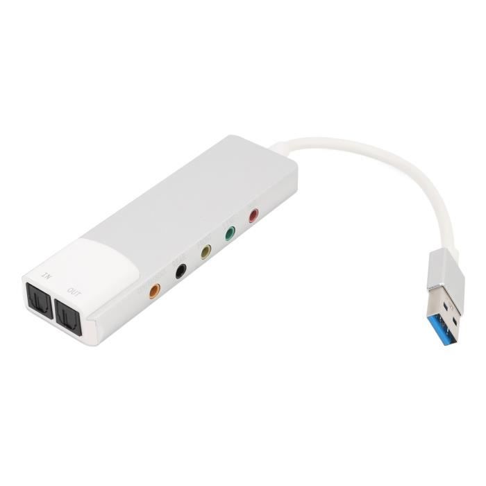 SURENHAP Adaptateur audio USB externe Carte son USB prend en charge 5.1 7.1 canaux Interfaces riches informatique accessoire